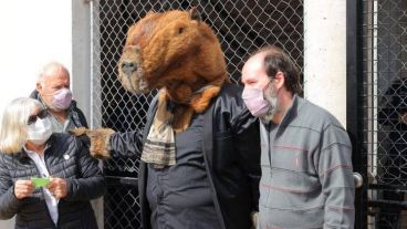 La imagen del disfrazado de carpincho fue la más difundida en redes sociales.