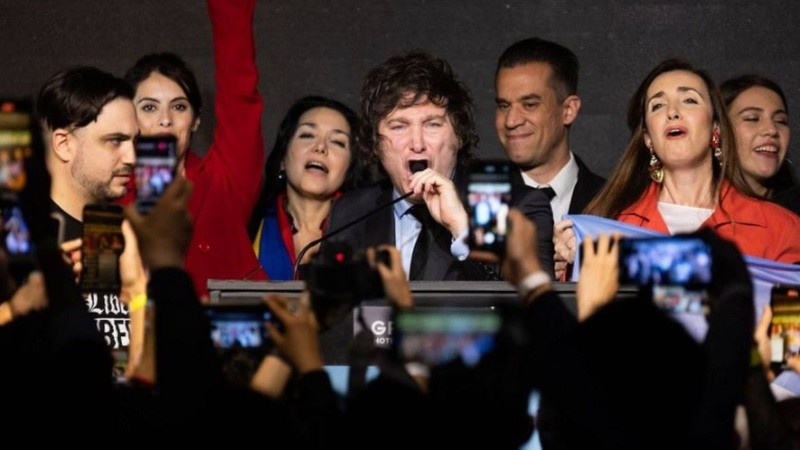 El candidato liberal Javier Milei, una de las sorpresas de las Paso.