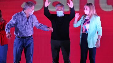 El festejo en el búnker de la lista Celeste y Blanca.