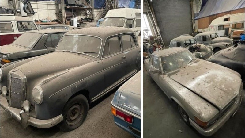 Los coches son una destartalada colección de modelos clásicos.