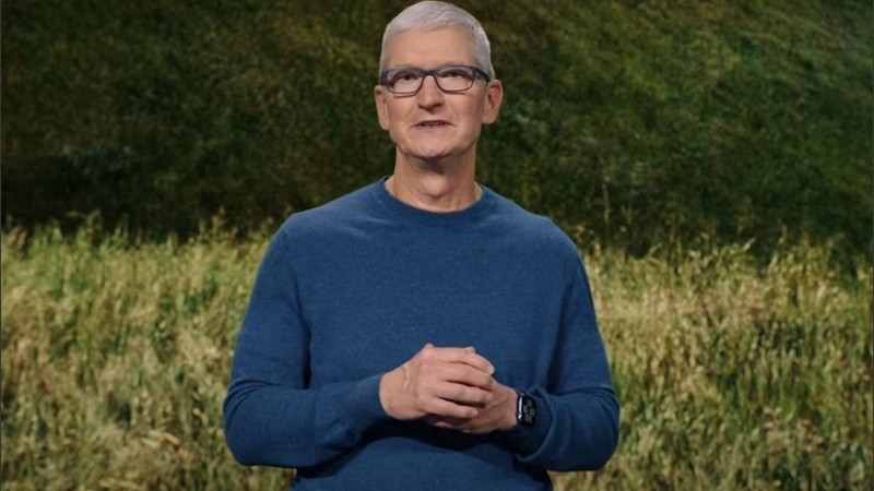 Tim Cook, CEO de Apple, durante la presentación.