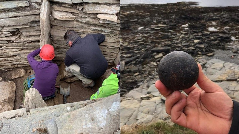 Las bolas de piedra pulida son del tamaño de bolas de cricket.