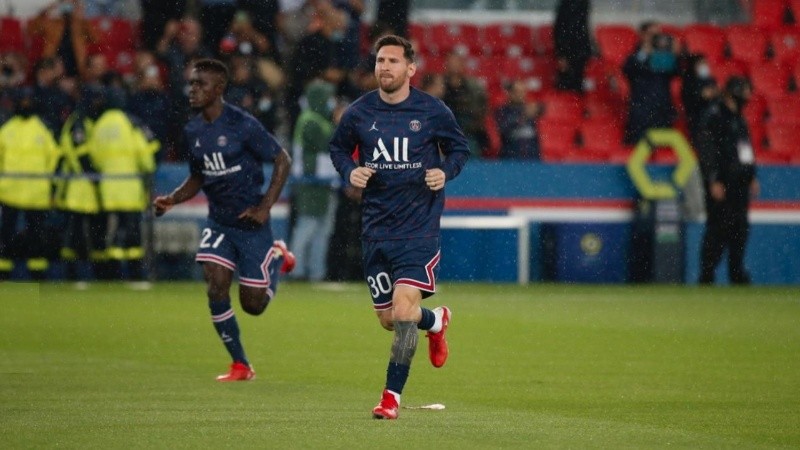 Lionel Messi en en el Parque de los Príncipes.