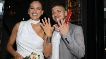 La pareja recién casada.