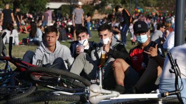 Gran presencia de gente en los espacios verdes.