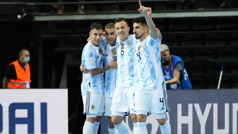 El festejo argentino tras quedarse con el clásico contra Brasil