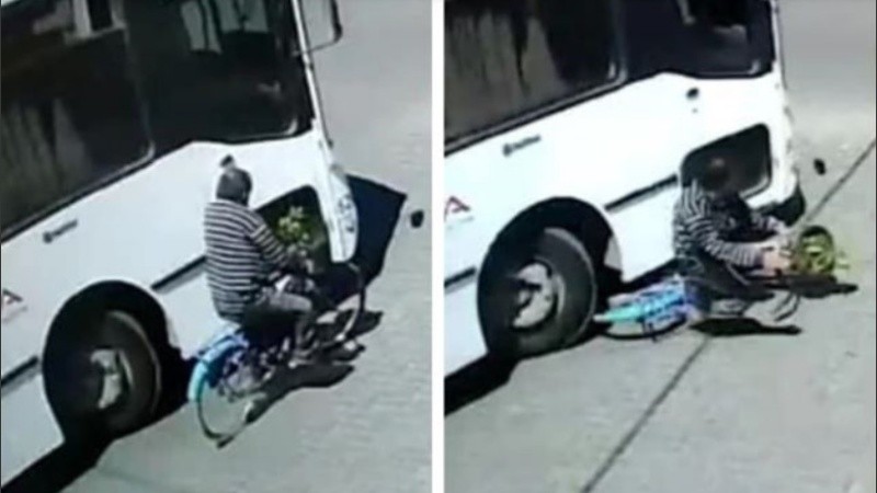Video: un colectivo le pasó por arriba