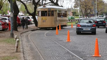 El tranvía volvió a circular este domingo en Rosario.