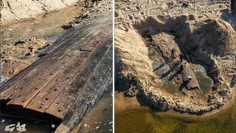 Lo volvieron a cubrir para conservarlo y decidir cómo sacarlo.