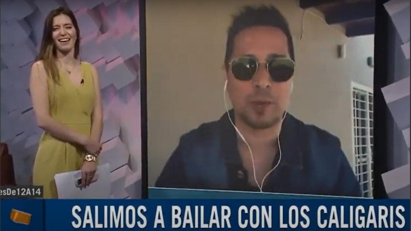 Martín, de Los Caligaris, en la entrevista con Ceci Oriolani.