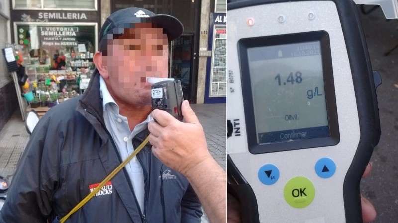 La persona que conducía alcoholizada y el registro en el aparato