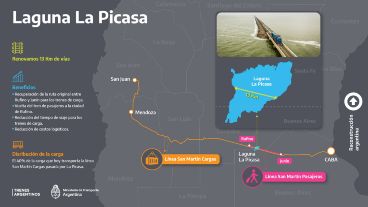 Mapa del recorrido de la línea férrea.