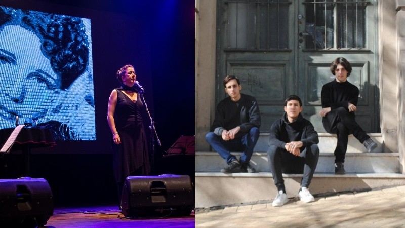 La cantante Astrid Denegri y el trío Onda 31.