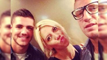 Mauro Icardi junto a Wanda Nara y Maxi López, antes del divorcio.