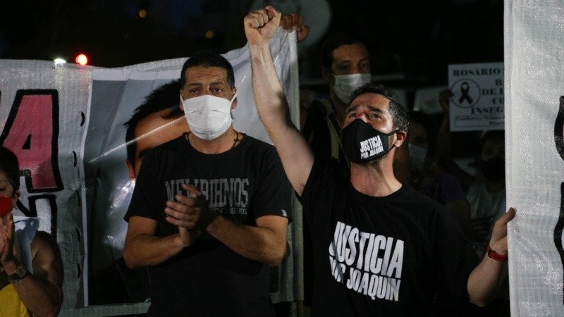 El hermano de Joaquín en la marcha de este miércoles.