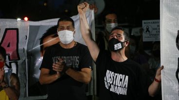El hermano de Joaquín en la marcha de este miércoles.