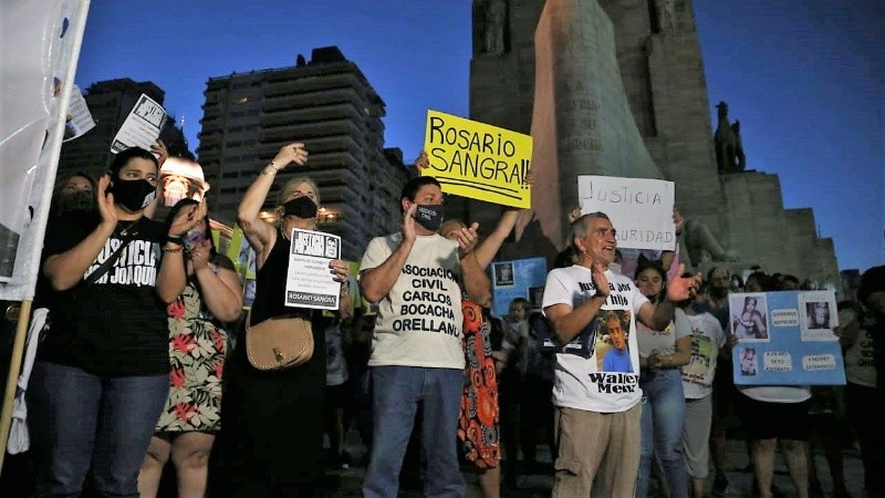 La marcha este miércoles en el Monumento.