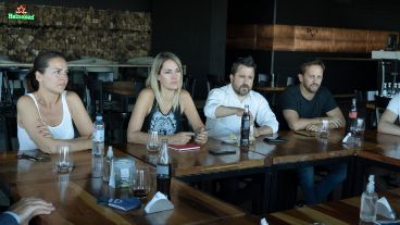 Los candidatos de Juntos por el Cambio con emprendedores locales.