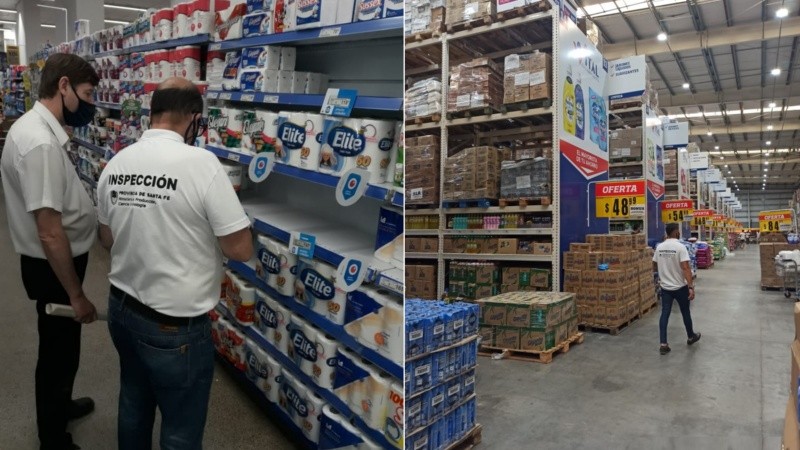 Las inspecciones en grandes supermercados de Santa Fe realizadas esta semana.