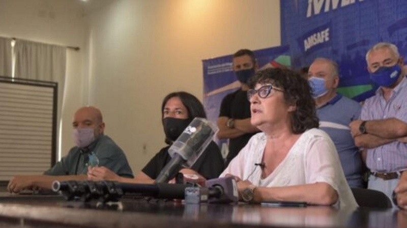 La secretaria general de Amsafé, Sonia Alesso, encabezó el reclamo docente.