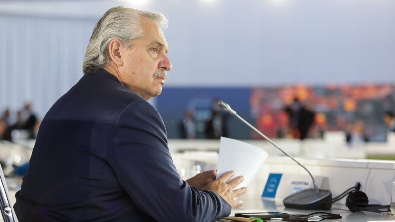 En el arranque del discurso, Alberto hizo un repaso de las acciones 