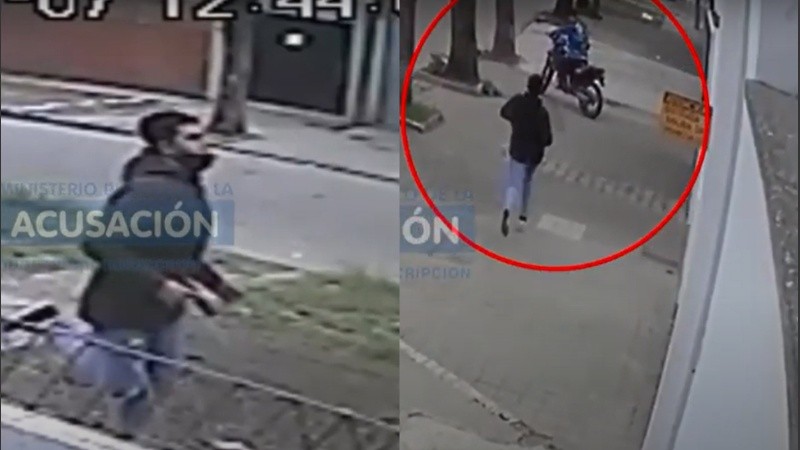 El sicario que quedó grabado en las cámaras de la zona.