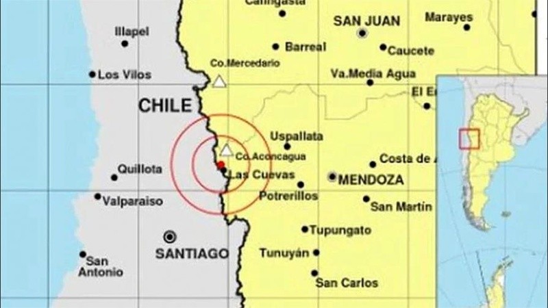 El terremoto se percibió en la ciudad de Mendoza, San Juan y Chile.