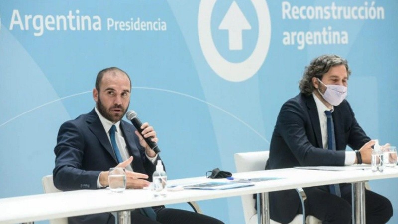 El ministro de Economía, Martín Guzmán y el ministro de Relaciones Exteriores, Santiago Cafiero.