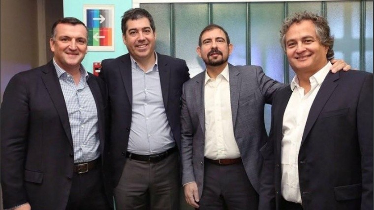 Migoya Junto a Martín Umaran, Néstor Nocetti y Guibert Englebienne, amigos, socios y cofundadores de Globant