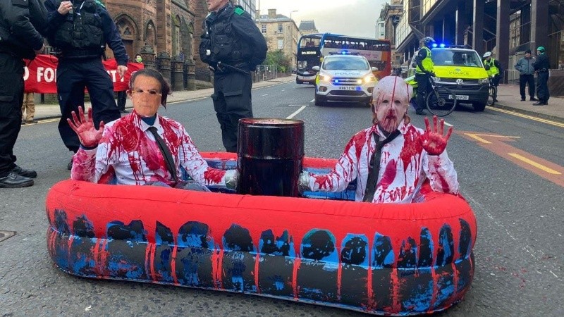 Activistas contra el cambio climático se manifestaron en Glasgow toda la semana.