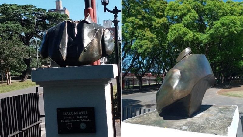 Así quedó la estatua icónica de Isaac Newell en el Parque