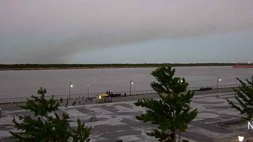 Las quemas de pastizales se veían desde la costa rosarina.