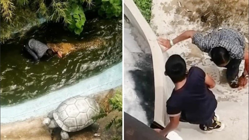 El hombre fue atendido por el personal del centro turístico.