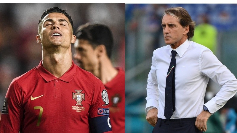 Cristiano Ronaldo y Roberto Mancini ya sienten lo que costará el pasaje a Qatar.