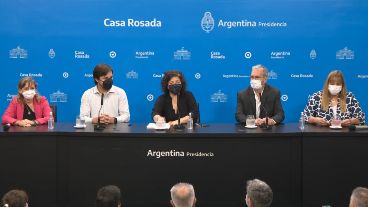 La ministra de Salud, Carla Vizzotti, encabezó la conferencia de este viernes.