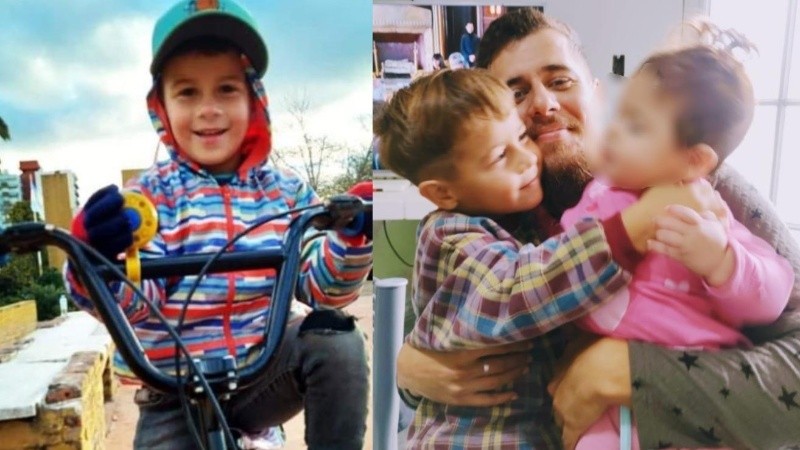 Lucio junto a sus papá, Christian Dupuy.