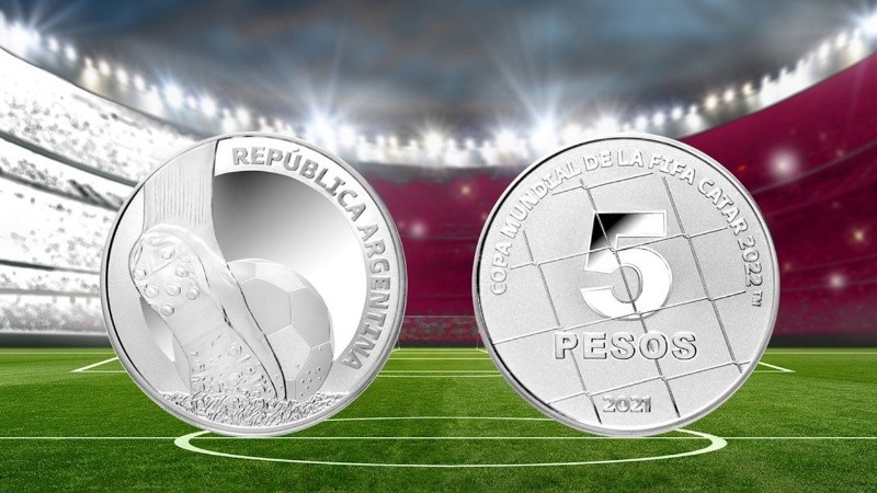 Así serán las monedas alusivas al próximo mundial de fútbol.