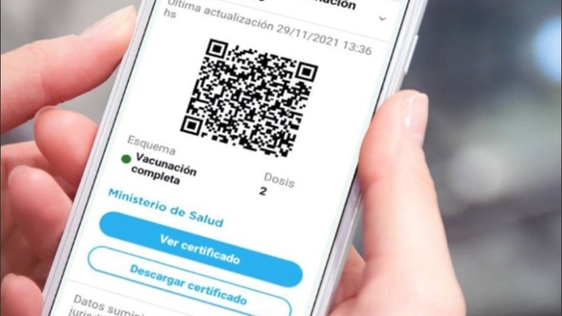 El certificado de vacunación se puede descargar desde la app.