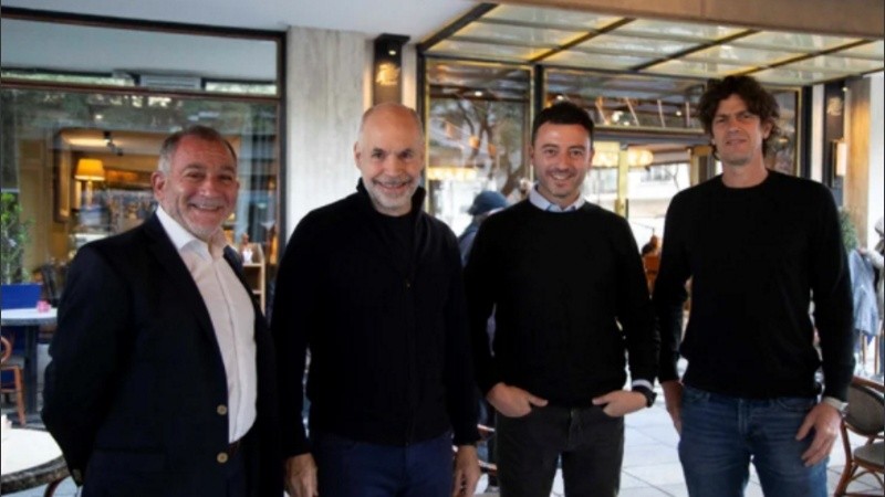 De izquierda a derecha: Luis Juez, Horacio Rodríguez Larreta, Rodrigo De Loredo y Martín Lousteau.