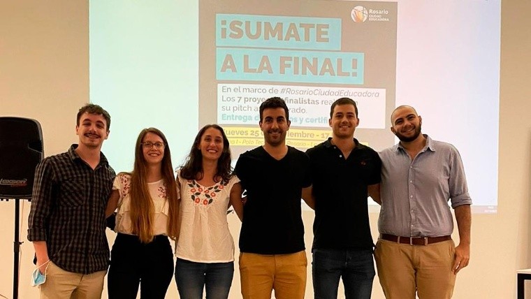 El equipo de Bieco durante la competencia Planes de Negocios.