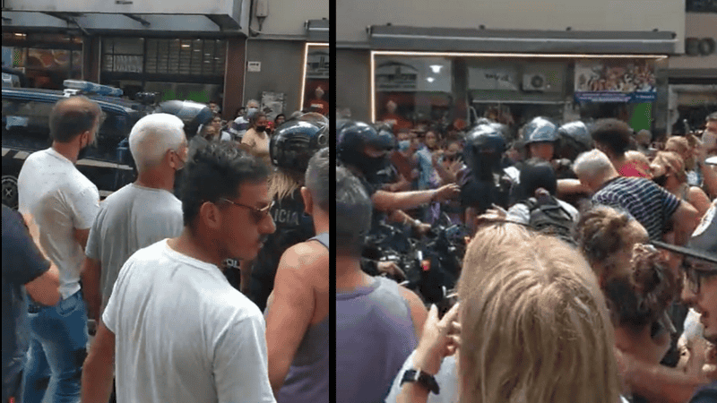 Por el incidente hubo tensión entre los agentes y los testigos del presunto abuso policial.