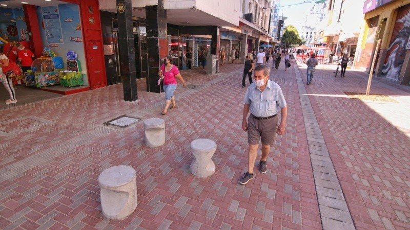 Así quedó el tramo remodelado en la peatonal San Martín.