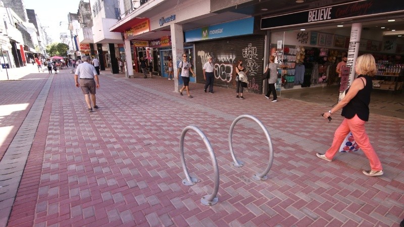 Así quedó el tramo remodelado en la peatonal San Martín.