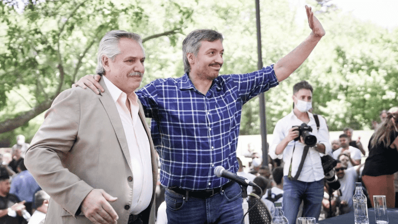 Máximo Kirchner habló antes que el presidente Alberto Fernández.