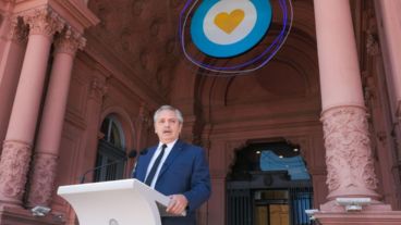 El presidente en el acto de este domingo.