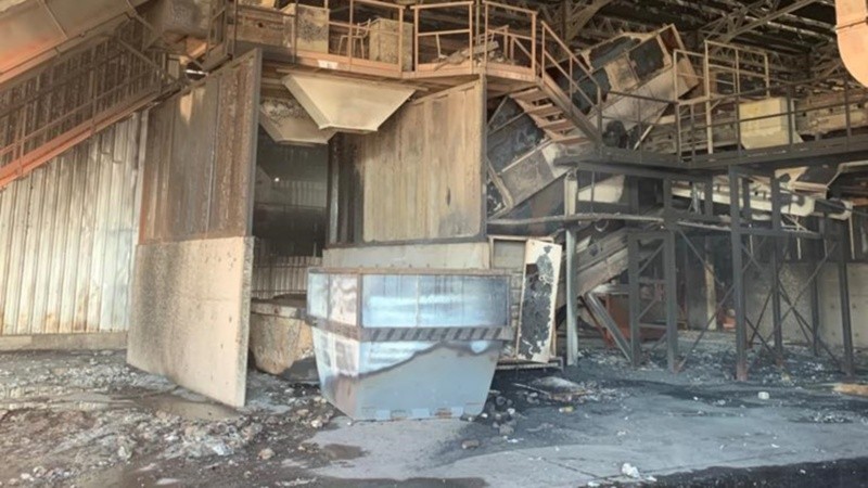 El municipio informó que se dañó gravemente la totalidad del equipamiento y la maquinaria existente