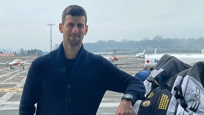 La foto que Djokovic publicó en sus redes sobre su partida hacia Australia