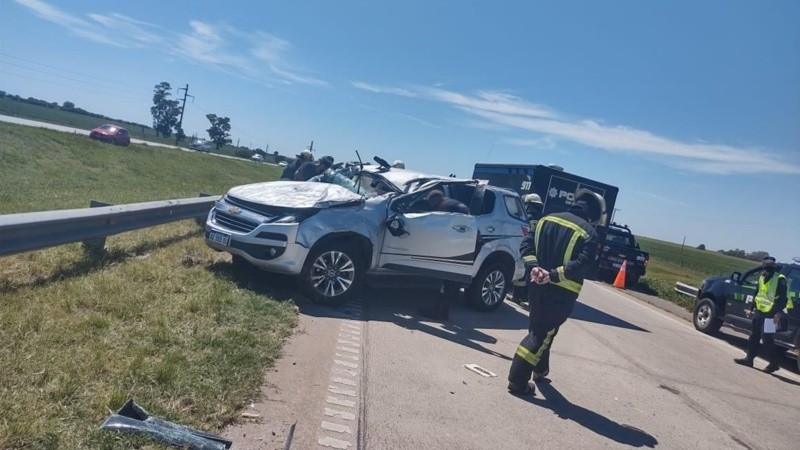 El siniestro vial en el kilómetro 358 de la autopista.