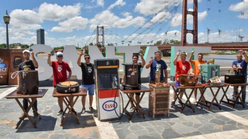 Cerveceros que compitieron años anteriores con sus choperas artesanales, en Santa Fe.