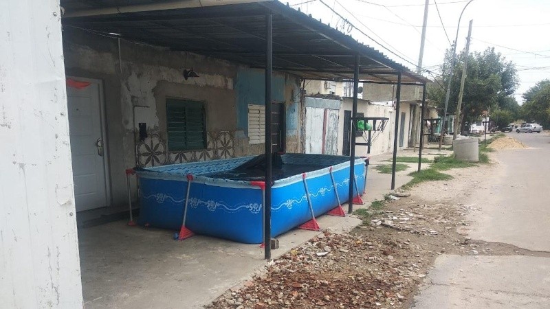 El frente de la propiedad donde se produjo el ataque.